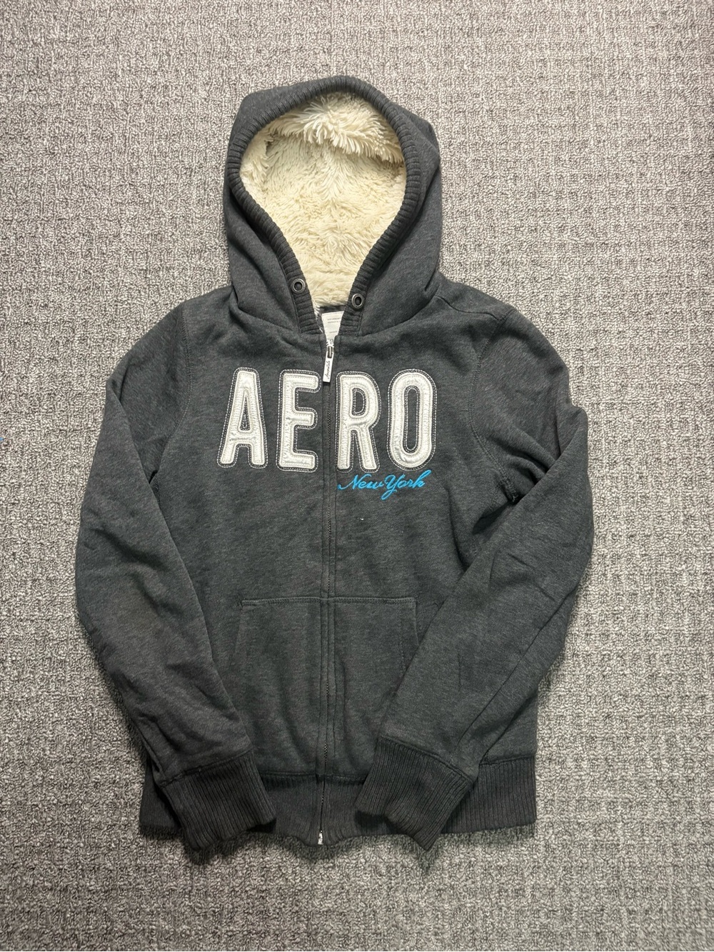 Women’s Y2K 2000s style Aeropostale Fur Lined Spellout Zip up | $50
